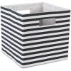 imageDII Collapsible Polyester Storage Cube Pinstripe Black LargeBlack