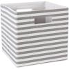 imageDII Collapsible Polyester Storage Cube Pinstripe Black LargeGray