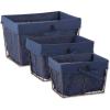 imageDII Farmhouse Chicken Wire Storage Baskets with Liner Set of 3 Rustic Stone Gingham Check Assorted Sizes 3 PieceRustic French Blue