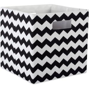 imageDII Collapsible Polyester Storage Cube Chevron Black Large