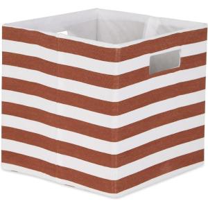imageDII Polyester Cube Storage Collection Collapsible Hard Sided Bin 13x13x13 TealCinnamon