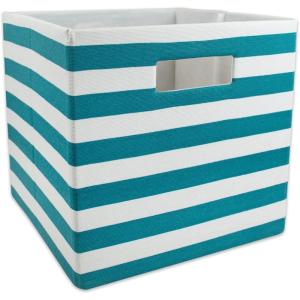 imageDII Polyester Cube Storage Collection Collapsible Hard Sided Bin 13x13x13 TealTeal