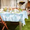 imageDII Blue Paisley Outdoor Tabletop Collection Stain Resistant ampamp Waterproof 60x84 wZipper Blue60 x 120