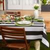 imageDII Cabana Stripe Outdoor Zippered Tabletop Collection StainWrinkle Resistant ampamp Waterproof 60 x 120 Nautical BlueBlack