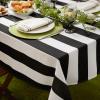 imageDII Cabana Stripe Outdoor Zippered Tabletop Collection StainWrinkle Resistant ampamp Waterproof 60 x 120 Nautical BlueBlack
