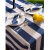 imageDII Cabana Stripe Outdoor Zippered Tabletop Collection StainWrinkle Resistant ampamp Waterproof 60 x 120 Nautical BlueNautical Blue