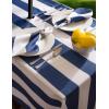 imageDII Cabana Stripe Outdoor Zippered Tabletop Collection StainWrinkle Resistant ampamp Waterproof 60 x 120 Nautical BlueNautical Blue