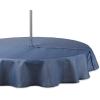 imageDII IndoorOutdoor Tabletop Collection Umbrella Hole with Zipper Machine Washable Tonal Lattice Tablecloth 60quot Round ArtichokeFrench Blue