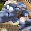imageDII IndoorOutdoor Tabletop Collection Umbrella Hole with Zipper Machine Washable Tonal Lattice Tablecloth 60quot Round ArtichokeFrench Blue