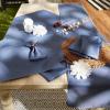imageDII IndoorOutdoor Tabletop Collection Umbrella Hole with Zipper Machine Washable Tonal Lattice Tablecloth 60quot Round ArtichokeFrench Blue