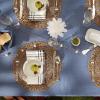 imageDII IndoorOutdoor Tabletop Collection Umbrella Hole with Zipper Machine Washable Tonal Lattice Tablecloth 60quot Round ArtichokeFrench Blue