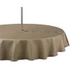 imageDII IndoorOutdoor Tabletop Collection Umbrella Hole with Zipper Machine Washable Tonal Lattice Tablecloth 60quot Round ArtichokeStone