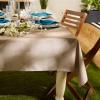 imageDII IndoorOutdoor Tabletop Collection Umbrella Hole with Zipper Machine Washable Tonal Lattice Tablecloth 60quot Round ArtichokeStone