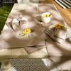 imageDII IndoorOutdoor Tabletop Collection Umbrella Hole with Zipper Machine Washable Tonal Lattice Tablecloth 60quot Round ArtichokeStone