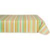 imageDII Vinyl Tabletop Collection IndoorOutdoor SpillProof Flannel Backed Tablecloth Rectangle 60x102 Summer StripeSpring Stripe
