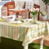 imageDII Vinyl Tabletop Collection IndoorOutdoor SpillProof Flannel Backed Tablecloth Rectangle 60x102 Summer StripeSpring Stripe