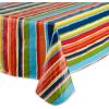 imageDII Vinyl Tabletop Collection IndoorOutdoor SpillProof Flannel Backed Tablecloth Rectangle 60x102 Summer StripeSummer Stripe