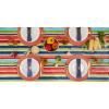 imageDII Vinyl Tabletop Collection IndoorOutdoor SpillProof Flannel Backed Tablecloth Rectangle 60x102 Summer StripeSummer Stripe