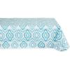 imageDII Summer Ikat Print Vinyl Tabletop Collection Flannel Backed IndoorOutdoor Tablecloth Rectangle 60x84 Blue Ikat102 Round