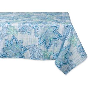 imageDII Blue Paisley Outdoor Tabletop Collection Stain Resistant ampamp Waterproof 60x84 wZipper Blue60 x 84