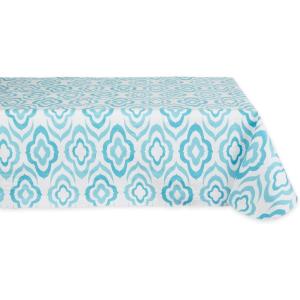 imageDII Summer Ikat Print Vinyl Tabletop Collection Flannel Backed IndoorOutdoor Tablecloth Rectangle 60x84 Blue Ikat84 x 60 Rectangular