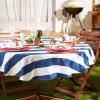 imageDII Cabana Stripe Outdoor Tabletop Collection Water Resistant Napkin Set of 6 Nautical BlueNautical Blue