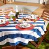 imageDII Cabana Stripe Outdoor Tabletop Collection Water Resistant Napkin Set of 6 Nautical BlueNautical Blue