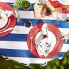 imageDII Cabana Stripe Outdoor Tabletop Collection Water Resistant Napkin Set of 6 Nautical BlueNautical Blue