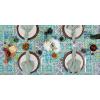 imageDII Spanish Tile Print Collection Flannel Backed Tablecloth 70quot Round Multi Color