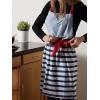 imageDII Womens Cotton Skirted Kitchen Apron for Cooking Baking ampamp Crafts Adjustable with Generous Waist Ties Nautical Stripe One Size