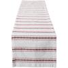 image:imageDII Zig Dobby Tabletop Collection White Cotton Background with Embellished Stripe Table Runner 14x72 Barn RedBarn Red