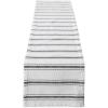 image:imageDII Zig Dobby Tabletop Collection White Cotton Background with Embellished Stripe Table Runner 14x72 Barn RedBlack
