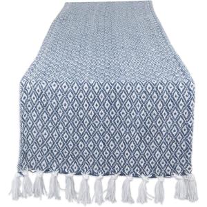 image:imageDII Farmhouse Mini Diamond Braided Table Runner 15x72 GrayFrench Blue