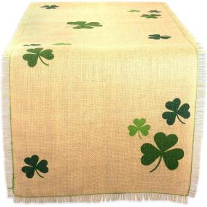 image:imageDII St Patricks Day Collection Tabletop Table Runner 14x72 Shamrock CheckShamrock