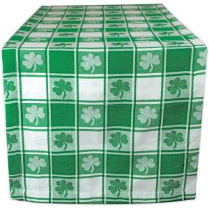 image:imageDII St Patricks Day Collection Tabletop Table Runner 14x72 Shamrock CheckShamrock Check