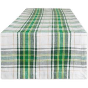 image:imageDII St Patricks Day Collection Tabletop Table Runner 14x72 Shamrock CheckSt Paddy Plaid