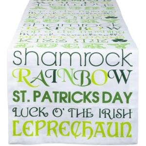 image:imageDII St Patricks Day Collection Tabletop Table Runner 14x72 Shamrock CheckSt Patricks Day