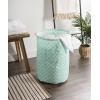 image:imageDII Laundy Collection PE Coated Collapsible Bin Aqua Lattice Laundry HamperAqua Lattice