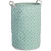 image:imageDII Laundy Collection PE Coated Collapsible Bin Aqua Lattice Laundry HamperAqua Lattice