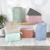 image:imageDII Laundy Collection PE Coated Collapsible Bin Aqua Lattice Laundry HamperCinnamon Lattice