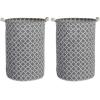 image:imageDII Laundy Collection PE Coated Collapsible Bin Aqua Lattice Laundry HamperGray Lattice