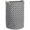 image:imageDII Laundy Collection PE Coated Collapsible Bin Aqua Lattice Laundry HamperGray Lattice