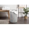 image:imageDII Laundy Collection PE Coated Collapsible Bin Aqua Lattice Laundry HamperGray Lattice