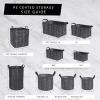 image:imageDII Laundy Collection PE Coated Collapsible Bin Aqua Lattice Laundry HamperNautical Blue Stripe