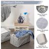 image:imageDII Laundy Collection PE Coated Collapsible Bin Aqua Lattice Laundry HamperNautical Blue Stripe