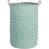 image:imageDII Laundy Collection PE Coated Collapsible Bin Aqua Lattice Laundry HamperAqua Lattice