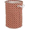 image:imageDII Laundy Collection PE Coated Collapsible Bin Aqua Lattice Laundry HamperCinnamon Lattice