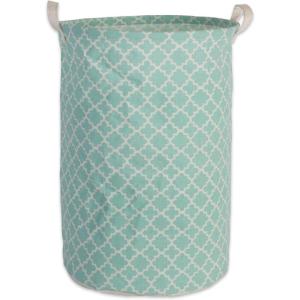 image:imageDII Laundy Collection PE Coated Collapsible Bin Aqua Lattice Laundry HamperAqua Lattice