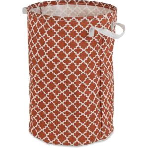 image:imageDII Laundy Collection PE Coated Collapsible Bin Aqua Lattice Laundry HamperCinnamon Lattice