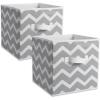 image:imageDII Non Woven Polyester Storage Bin Chevron Gray Large Set of 2